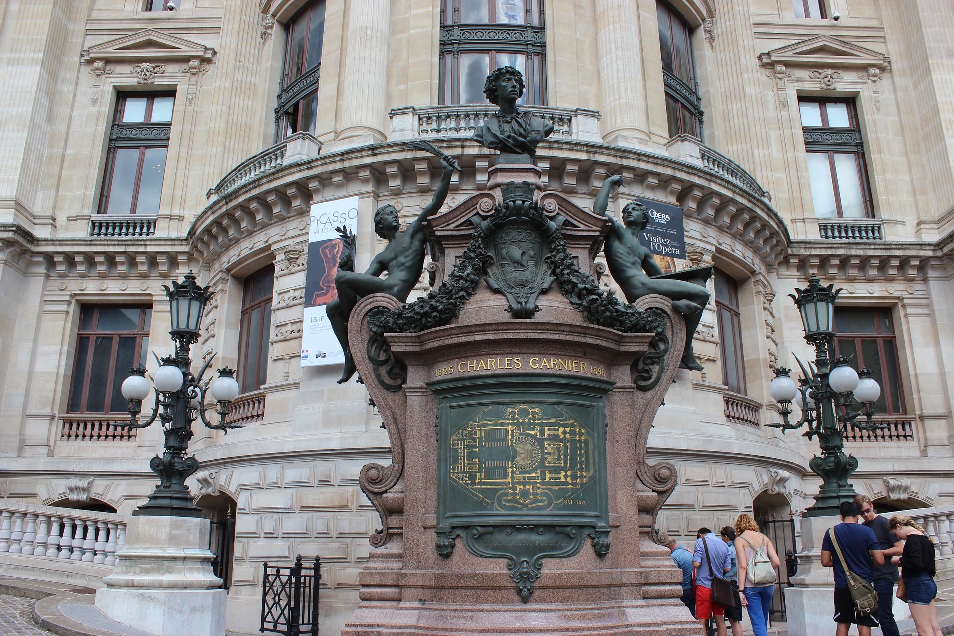 Closeup of the Palais Garnier in Paris
