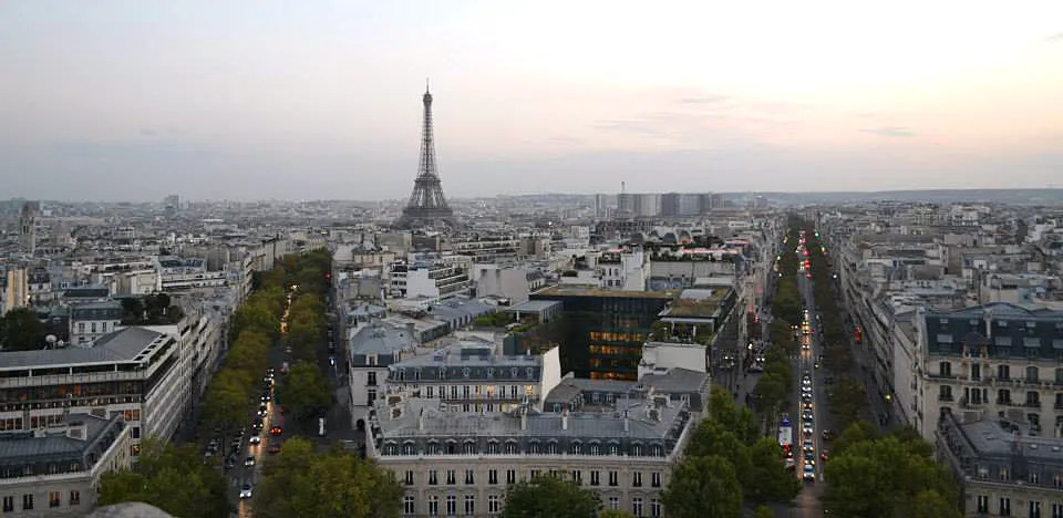 Arc de Triomphe view of the Eiffel Tower