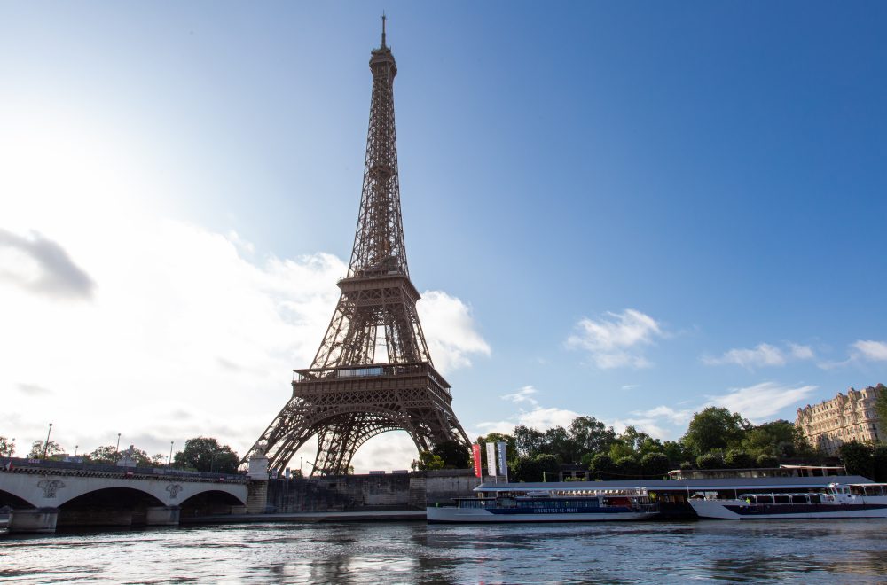 Scenic view of Eiffel Tower from the ground