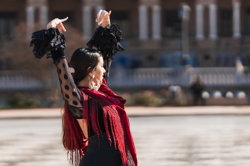 Spanish flamenco dancer performing a flamenco show