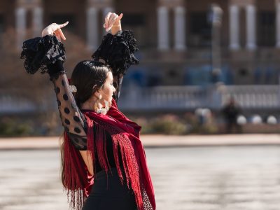 Spanish flamenco dancer performing a flamenco show