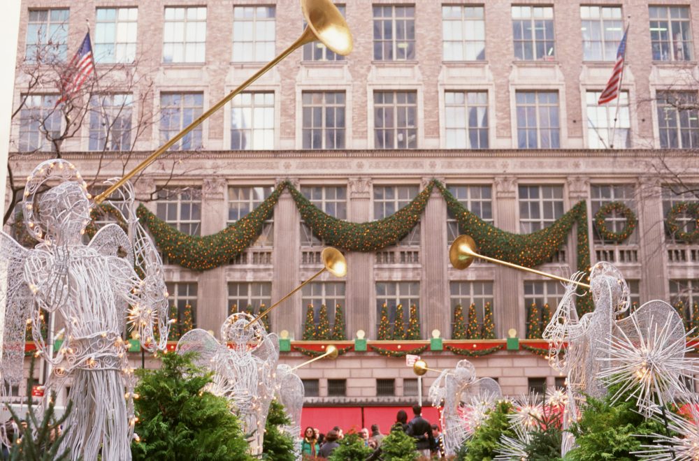 Christmas decorations at Rockefeller Center in NYC