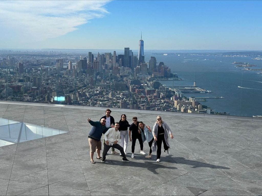 Group of people on Edge platform in NYC