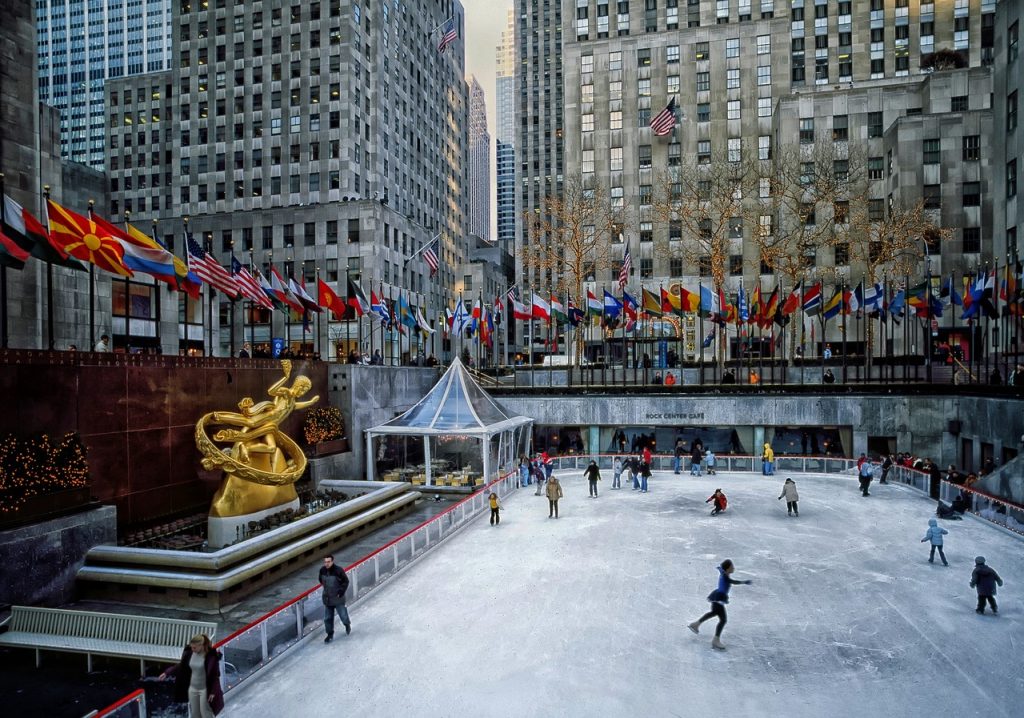 Ice Skating Rink at Rockefeller Plaza in New York City