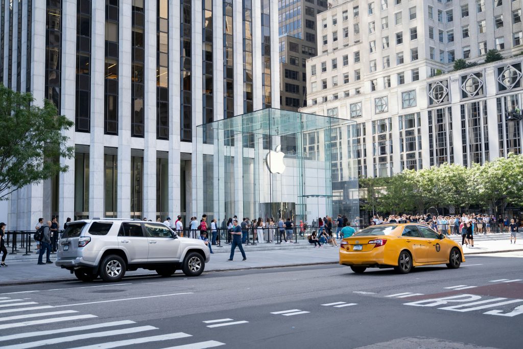 People walking on the street in Fifth Avenue New York