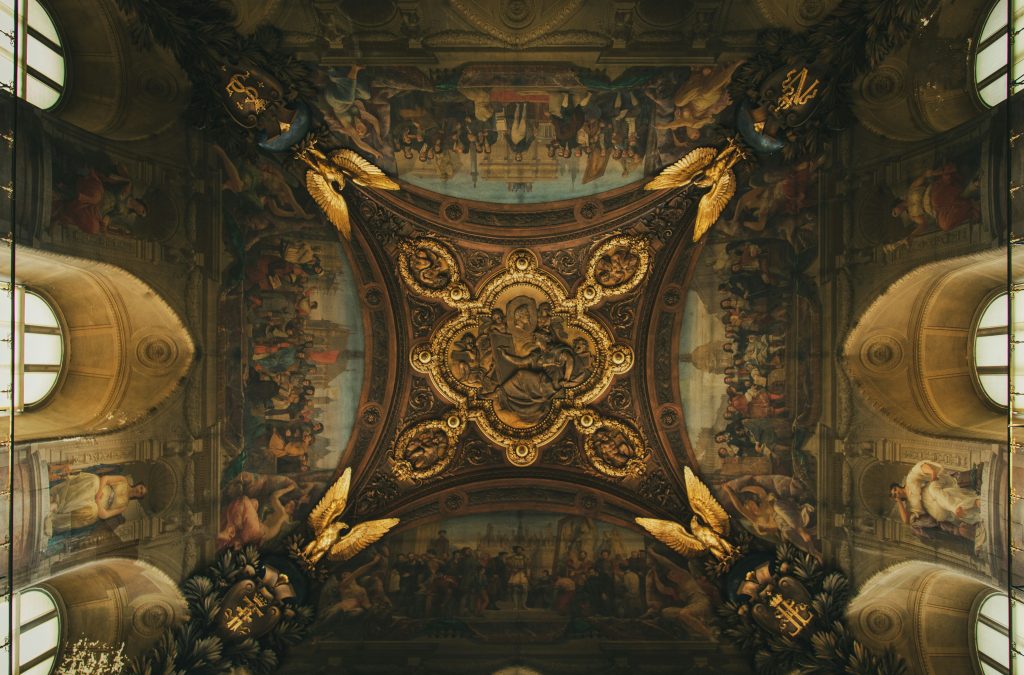 The Cathedral ceiling in the Louvre Museum