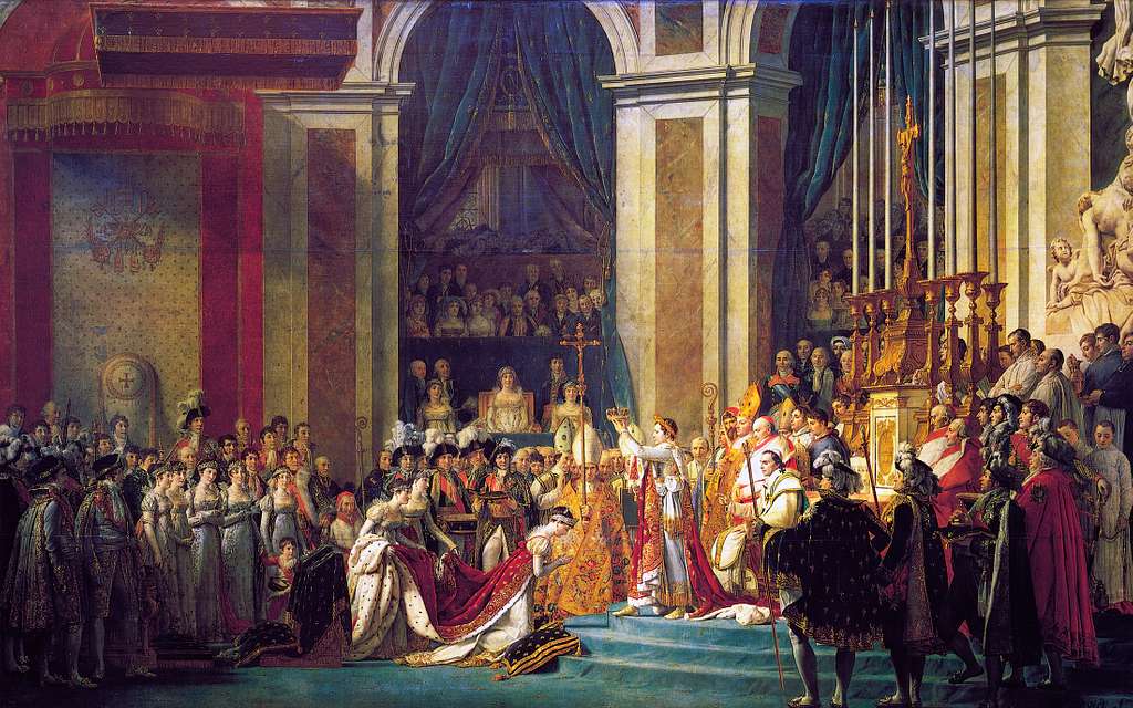 The Coronation of Napoleon painting in the Louvre Museum