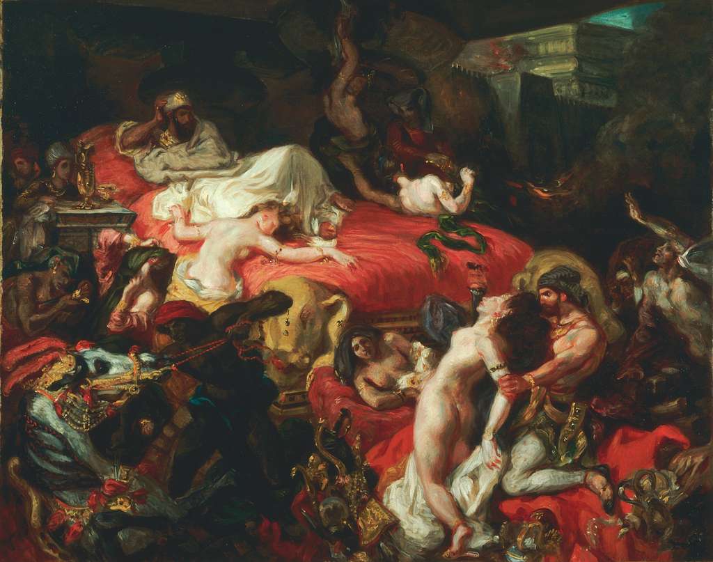 The Death of Sardanapalus painting by Eugene Delacroix in the Louvre Museum