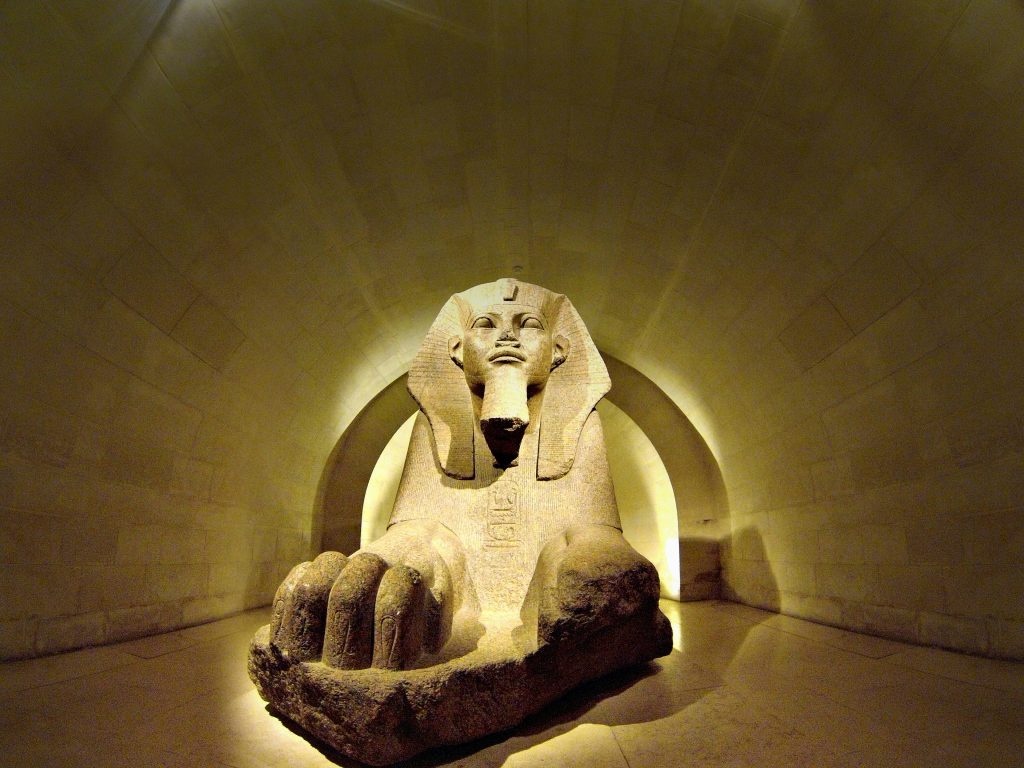 The Sphinx statue at Louvre Museum