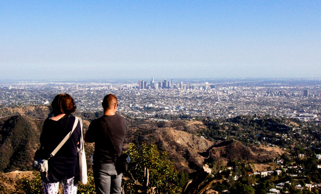 People looking over Los Angeles