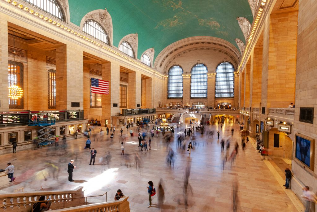 People walking inside Grand Central Terminal New York