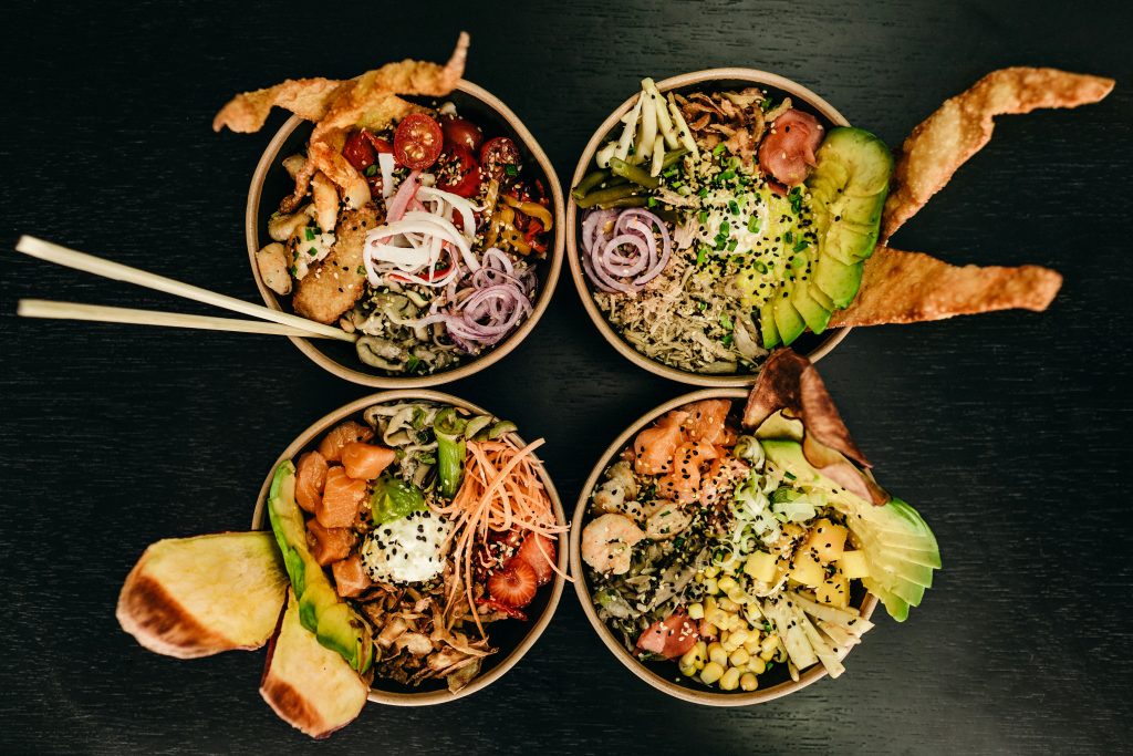 Assorted dishes in bowls