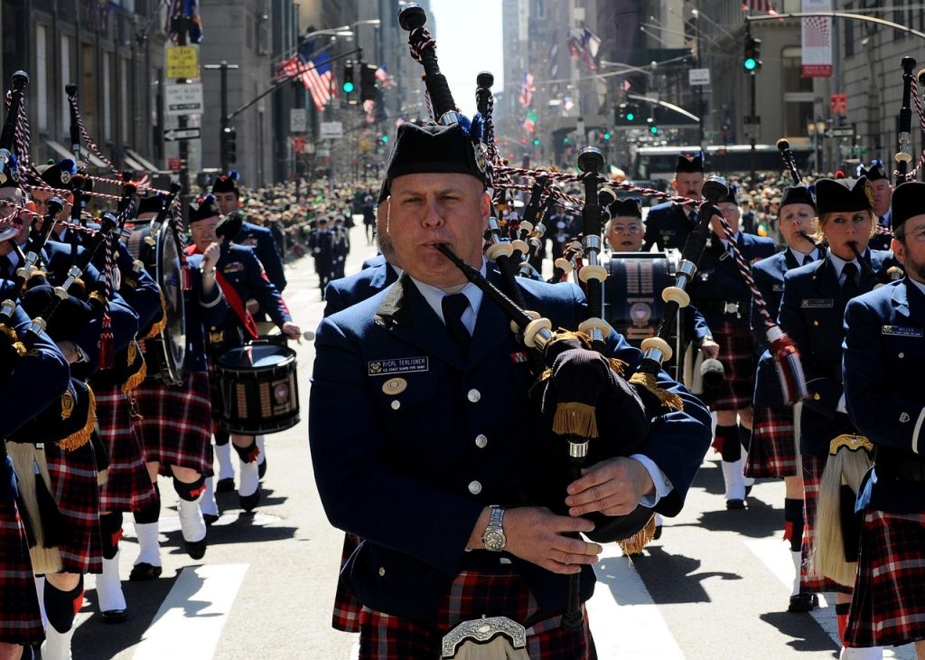 Bagpipe Player during St Patricks Day Parade