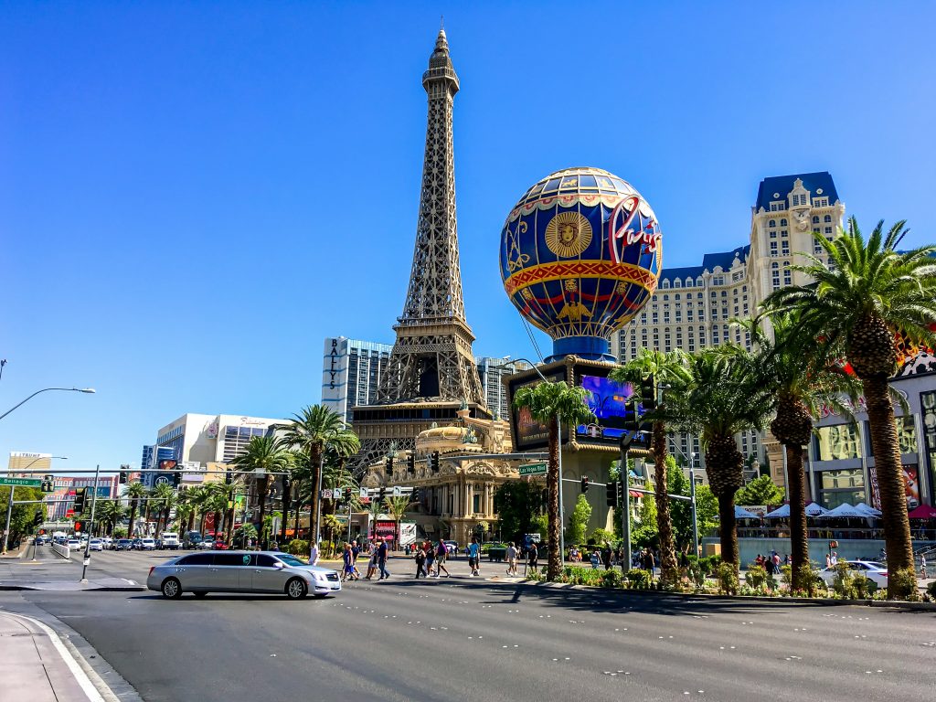 the eiffel tower towering over the city of paris in Las Vegas