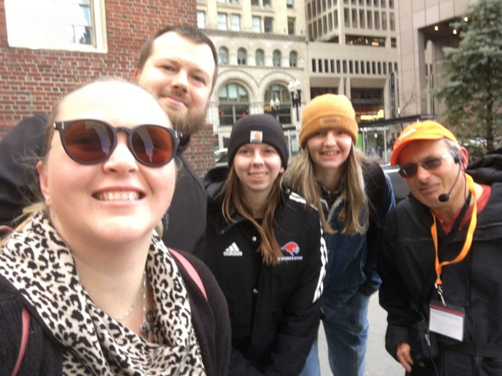 Group photo Haunted Boston Walking Tour on 12 March 2023 with Ben