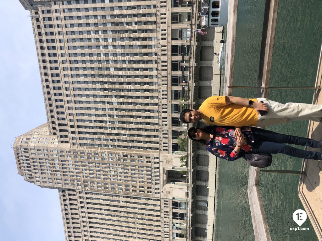 Group photo Chicago Riverwalk Architecture Tour on Jun 18, 2023 with Colleen