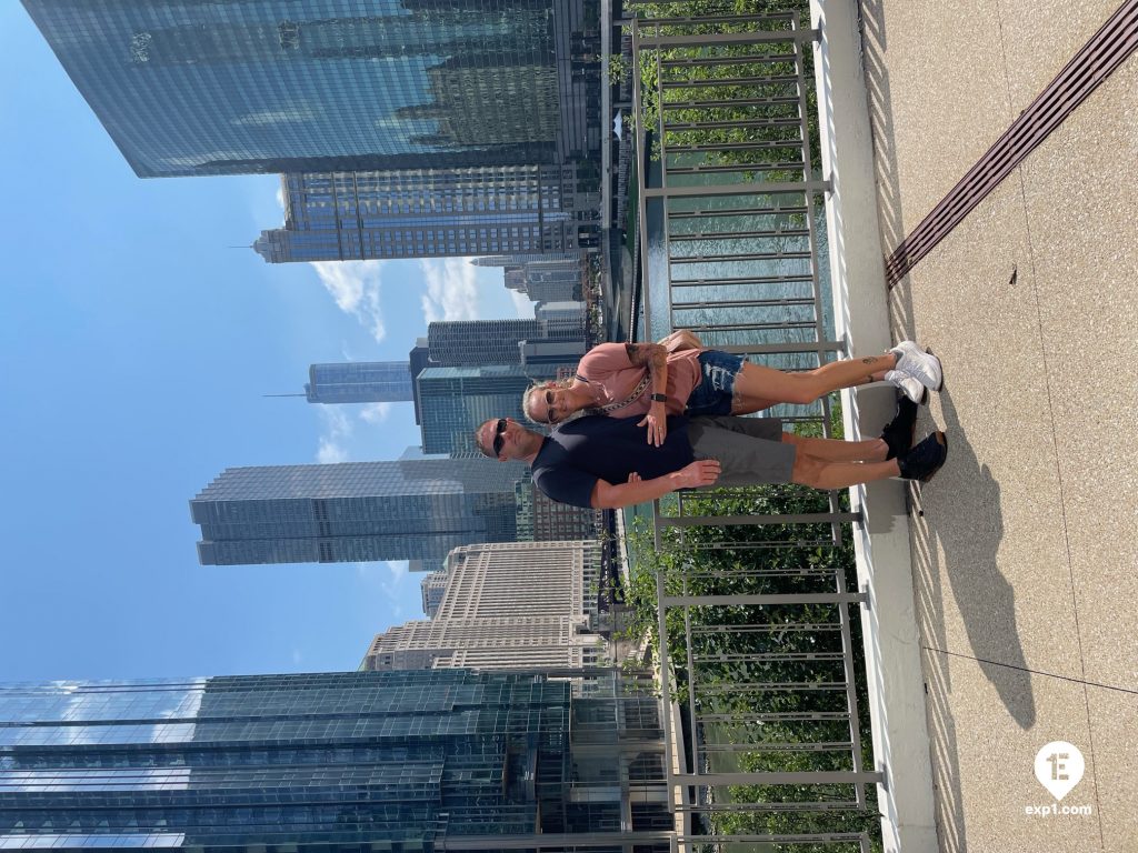 Group photo Chicago Riverwalk Architecture Tour on Jul 15, 2023 with Chris