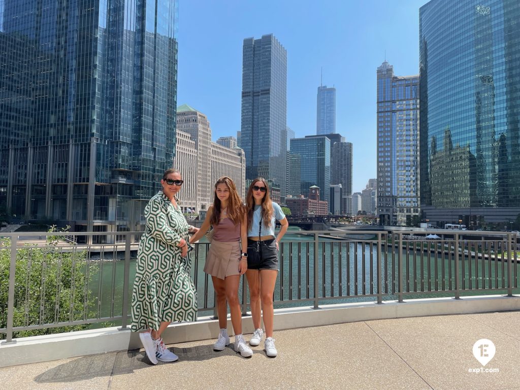 Group photo Chicago Riverwalk Architecture Tour on Jul 17, 2023 with Chris