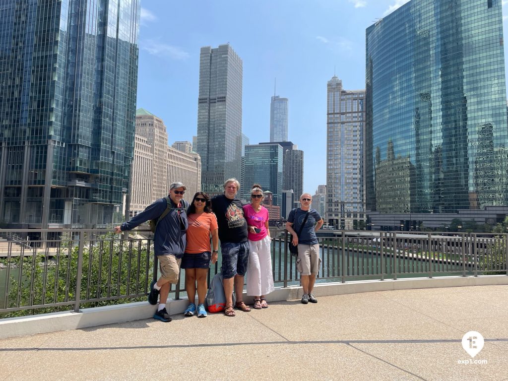 Group photo Chicago Riverwalk Architecture Tour on Jul 31, 2023 with Chris