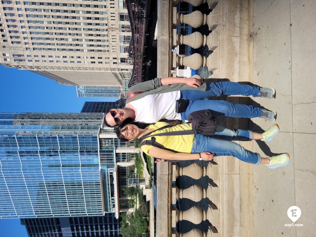 Group photo Chicago Riverwalk Architecture Tour on Sep 30, 2023 with Isabel