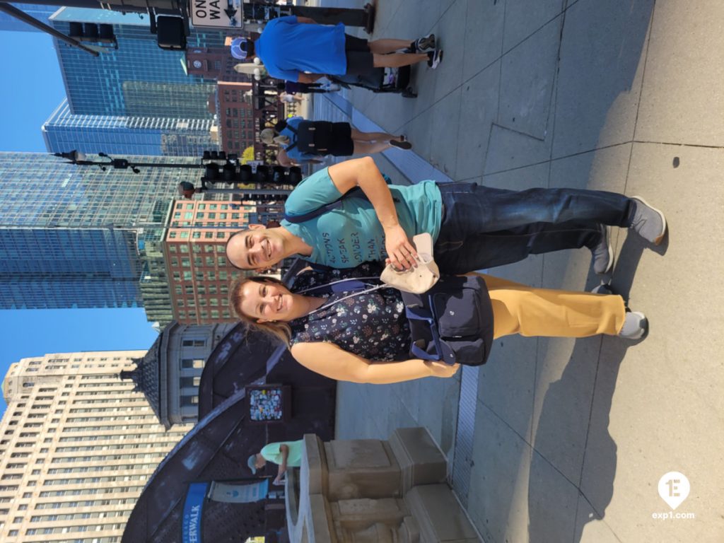 Group photo Chicago Riverwalk Architecture Tour on Oct 1, 2023 with Isabel