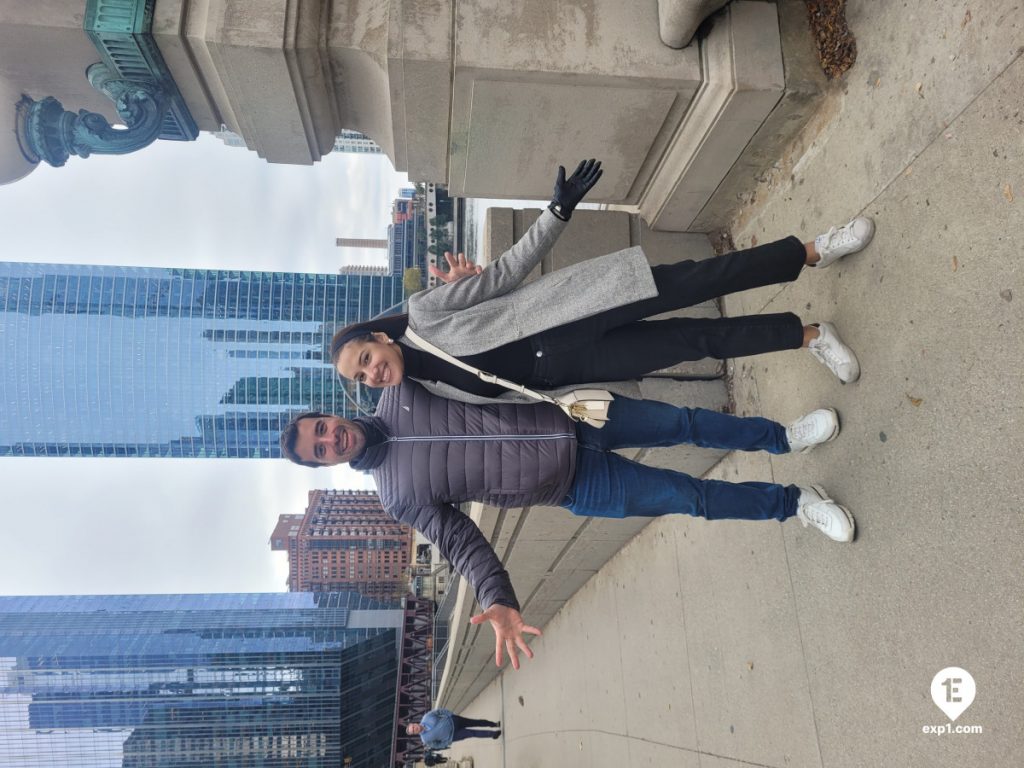 Group photo Chicago Riverwalk Architecture Tour on Nov 7, 2023 with Isabel