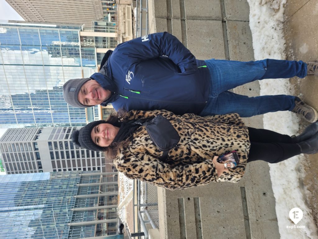 Group photo Chicago Riverwalk Architecture Tour on Jan 21, 2024 with Isabel