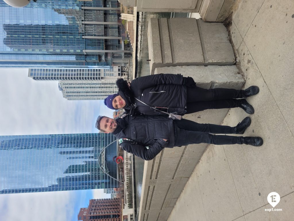 Group photo Chicago Riverwalk Architecture Tour on Mar 31, 2024 with Isabel