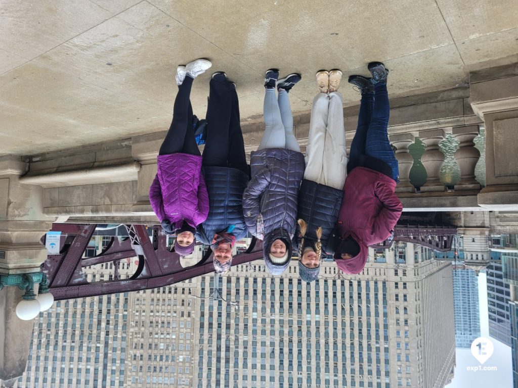 Group photo Chicago Riverwalk Architecture Tour on Apr 4, 2024 with Isabel