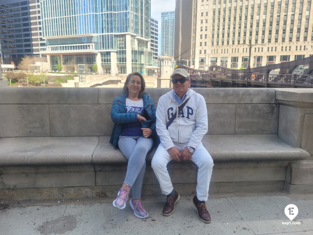 Group photo Chicago Riverwalk Architecture Tour on Apr 14, 2024 with Isabel