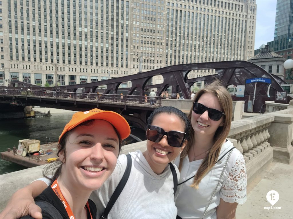 Group photo Chicago Riverwalk Architecture Tour on May 4, 2024 with Isabel