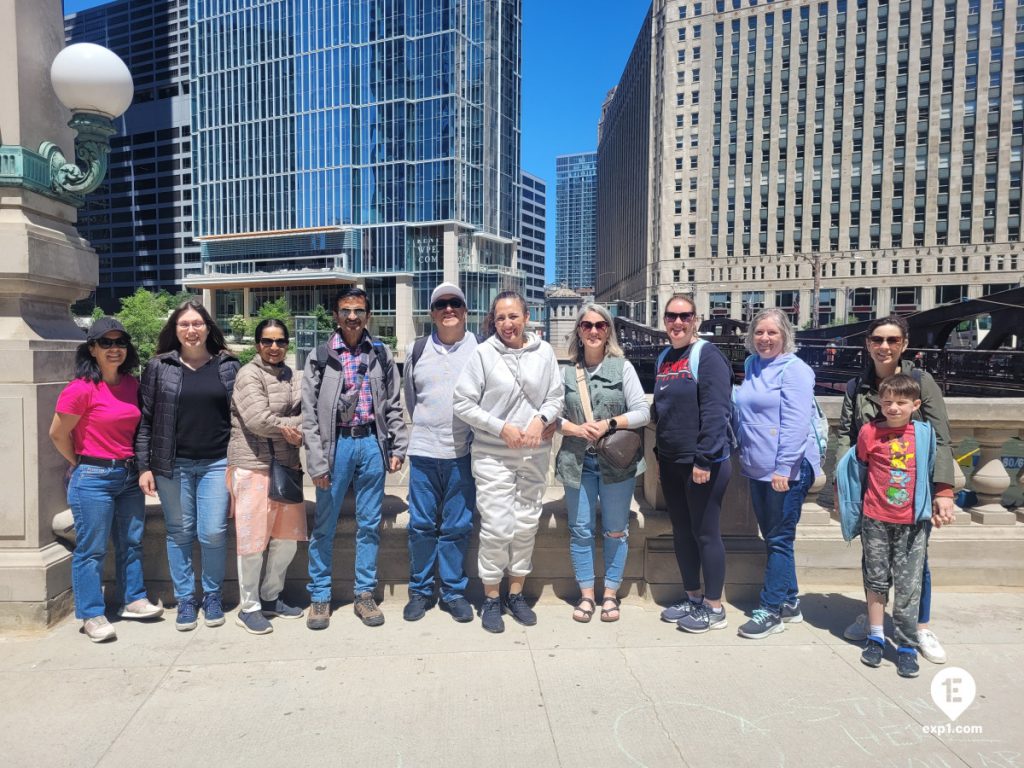 Group photo Chicago Riverwalk Architecture Tour on May 30, 2024 with Isabel