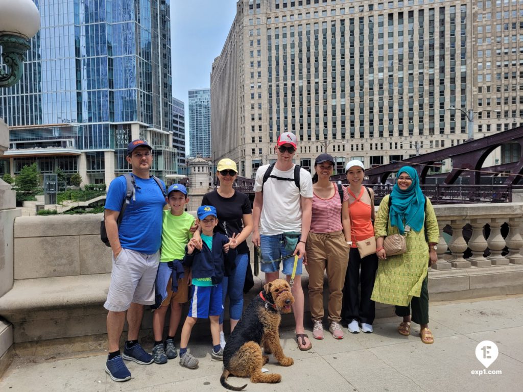 Group photo Chicago Riverwalk Architecture Tour on Jun 15, 2024 with Isabel