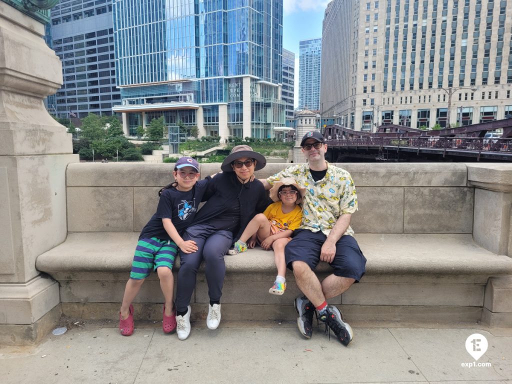 Group photo Chicago Riverwalk Architecture Tour on Jul 7, 2024 with Isabel