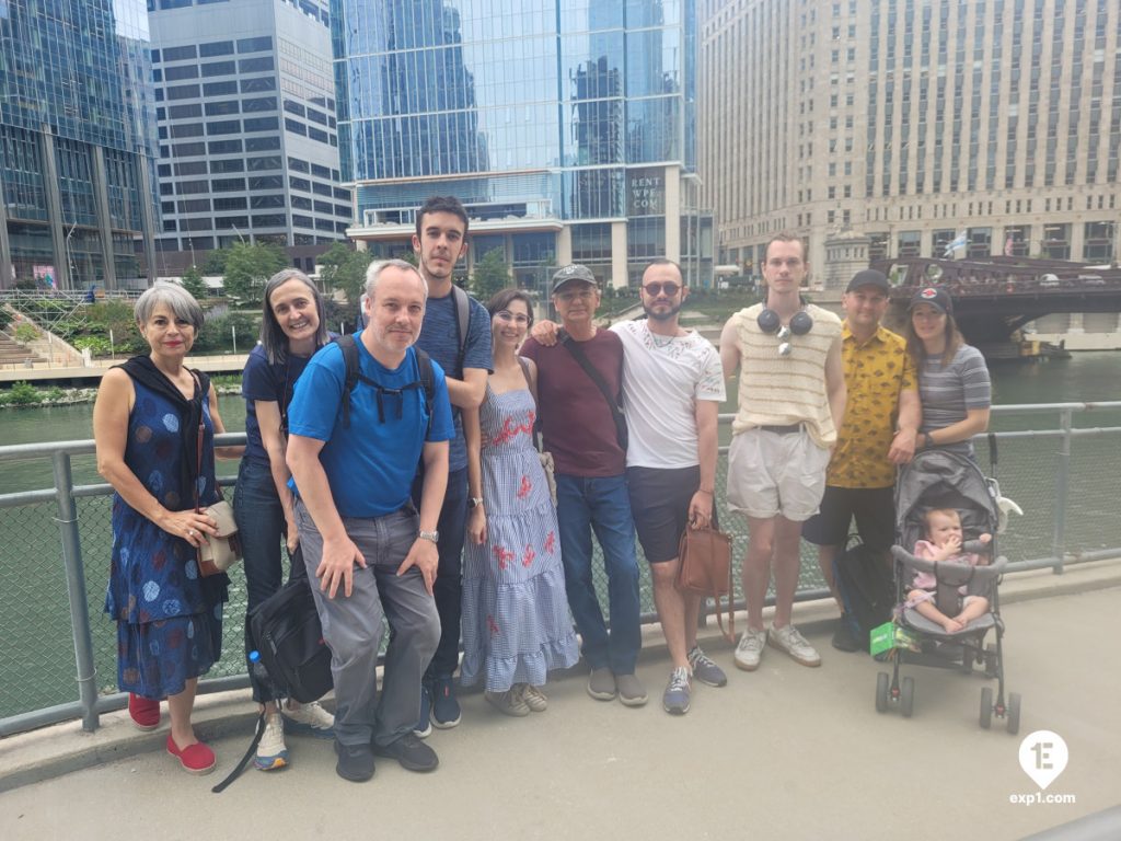 Group photo Chicago Riverwalk Architecture Tour on Jul 9, 2024 with Isabel