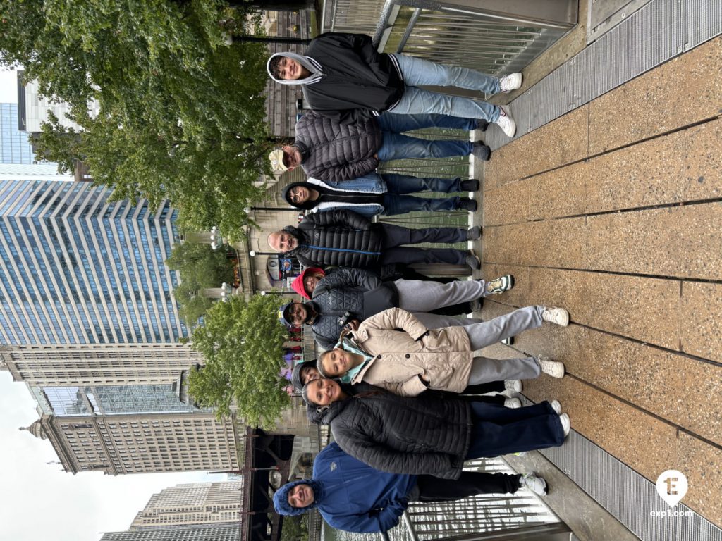 Group photo Chicago Riverwalk Architecture Tour on Oct 15, 2024 with Dave