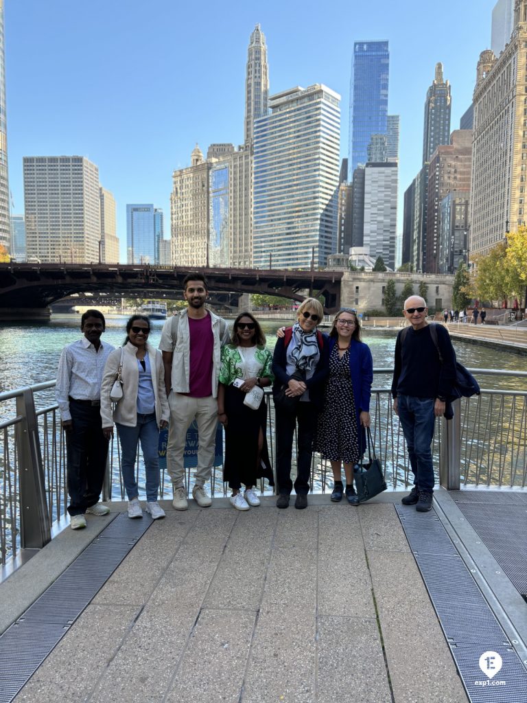 Group photo Chicago Riverwalk Architecture Tour on Oct 21, 2024 with Dave