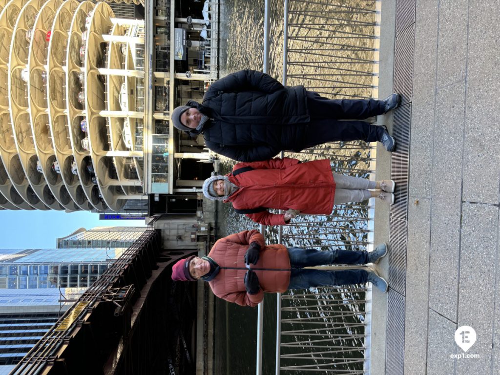 Group photo Chicago Riverwalk Architecture Tour on Nov 26, 2024 with Dave