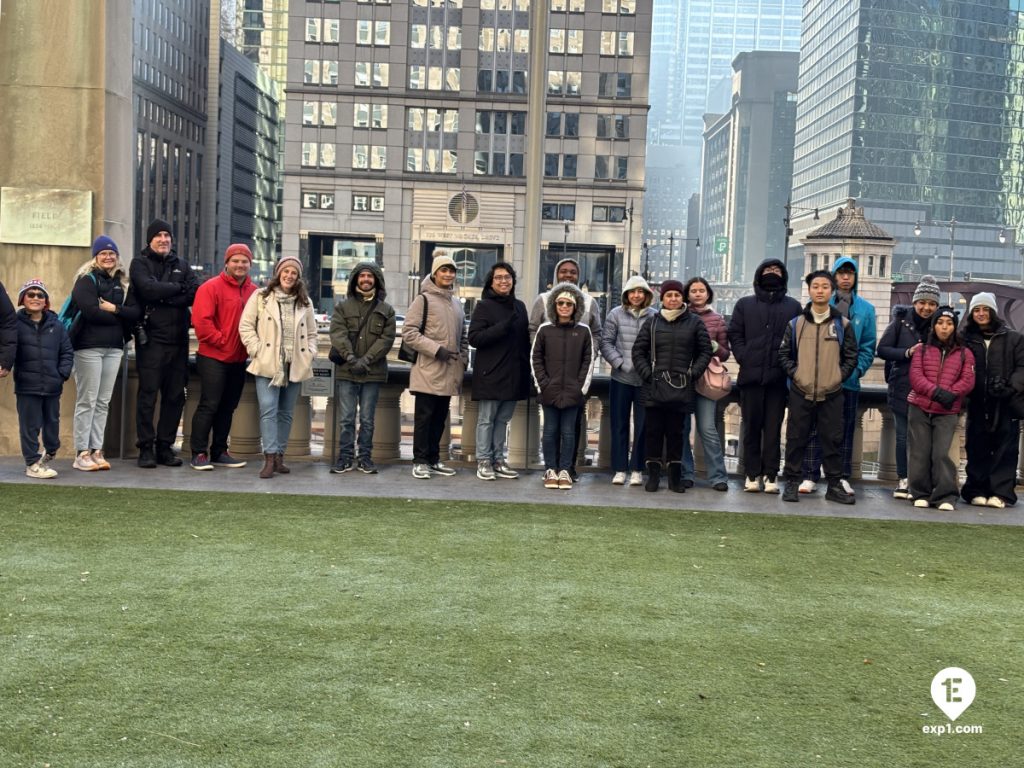 Group photo Chicago Riverwalk Architecture Tour on Dec 30, 2024 with Dave