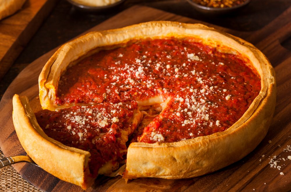 Deep Dish Cheese Pizza on Chicago Food Tour