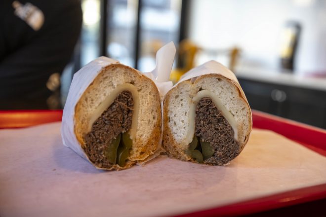 Italian beef sandwich in Chicago Food and Culture Tour