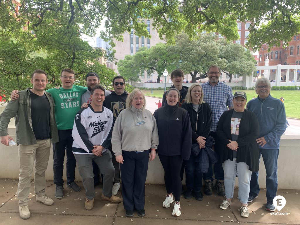 Group photo JFK Assassination Tour on 8 April 2023 with Susan