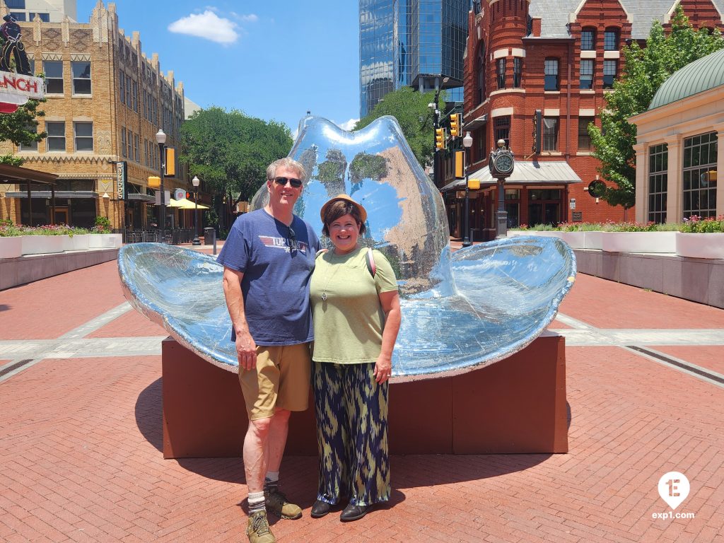 Group photo Fort Worth Sundance Square Food, History, and Architecture Tour on 4 July 2023 with Marina