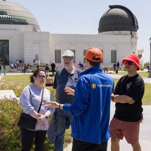 Sunny day with tour guide and guests during Griffith Observatory Guided Tour