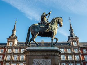 Equestrian statue of King Felipe III in the Plaza Mayor of Madrid