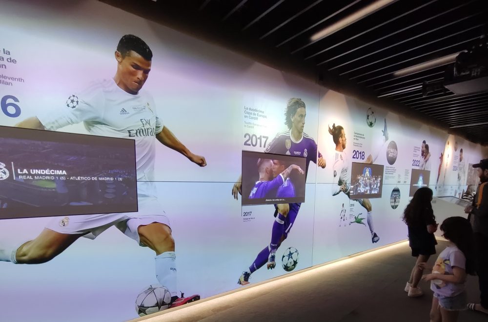 Close up of History Exhibition inside Bernabeu Stadium