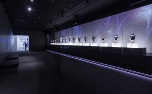 Display of trophies inside Real Madrid Stadium