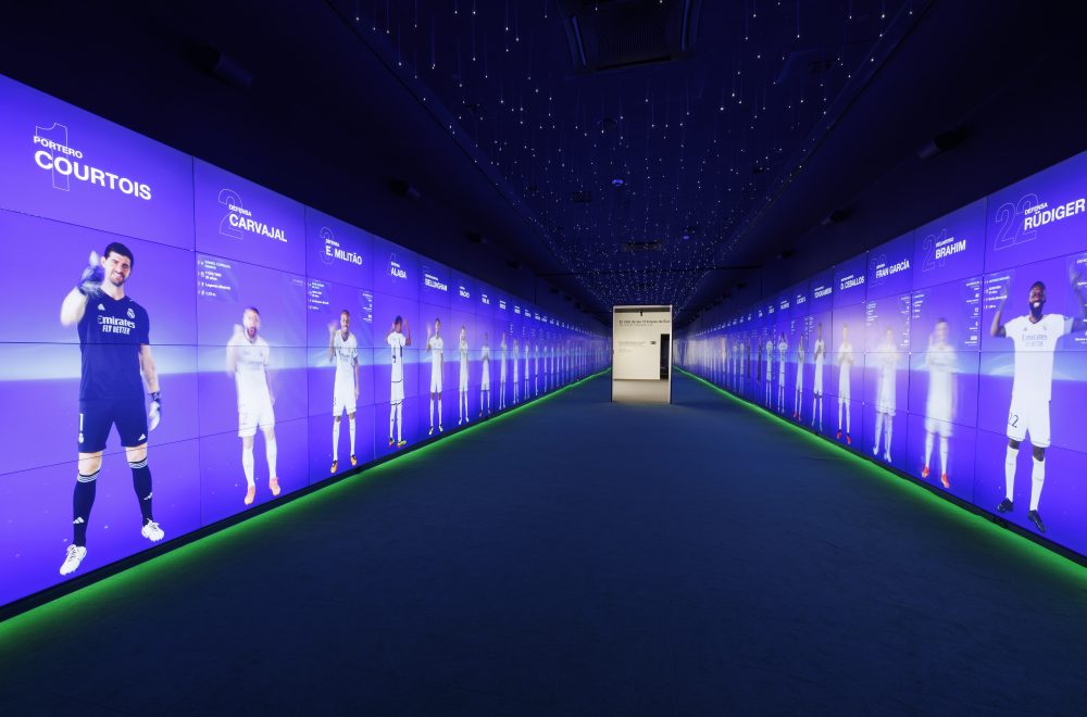 Exhibition inside Real Madrid Stadium of football players