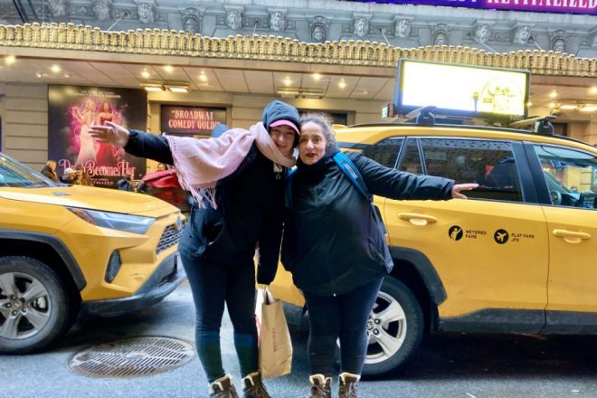 Travelers during Broadway and Times Square Tour