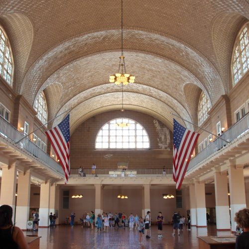 Inside Ellis Island during daytime on Statue of Liberty tour